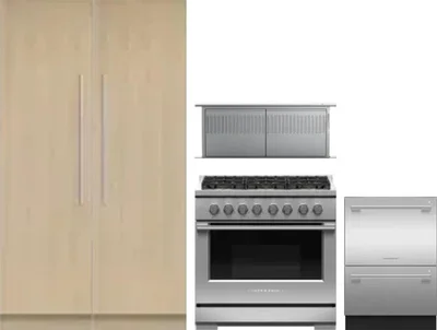 5 Piece Package Includes Refrigerator, Freezer, Range, Hood And Dishwasher